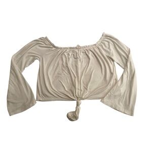 LA Hearts off the shoulder Women’s Sz S long bell sleeve crop top off white